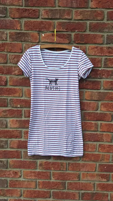 Bratr Martin — striped dress with a hand-printed fox